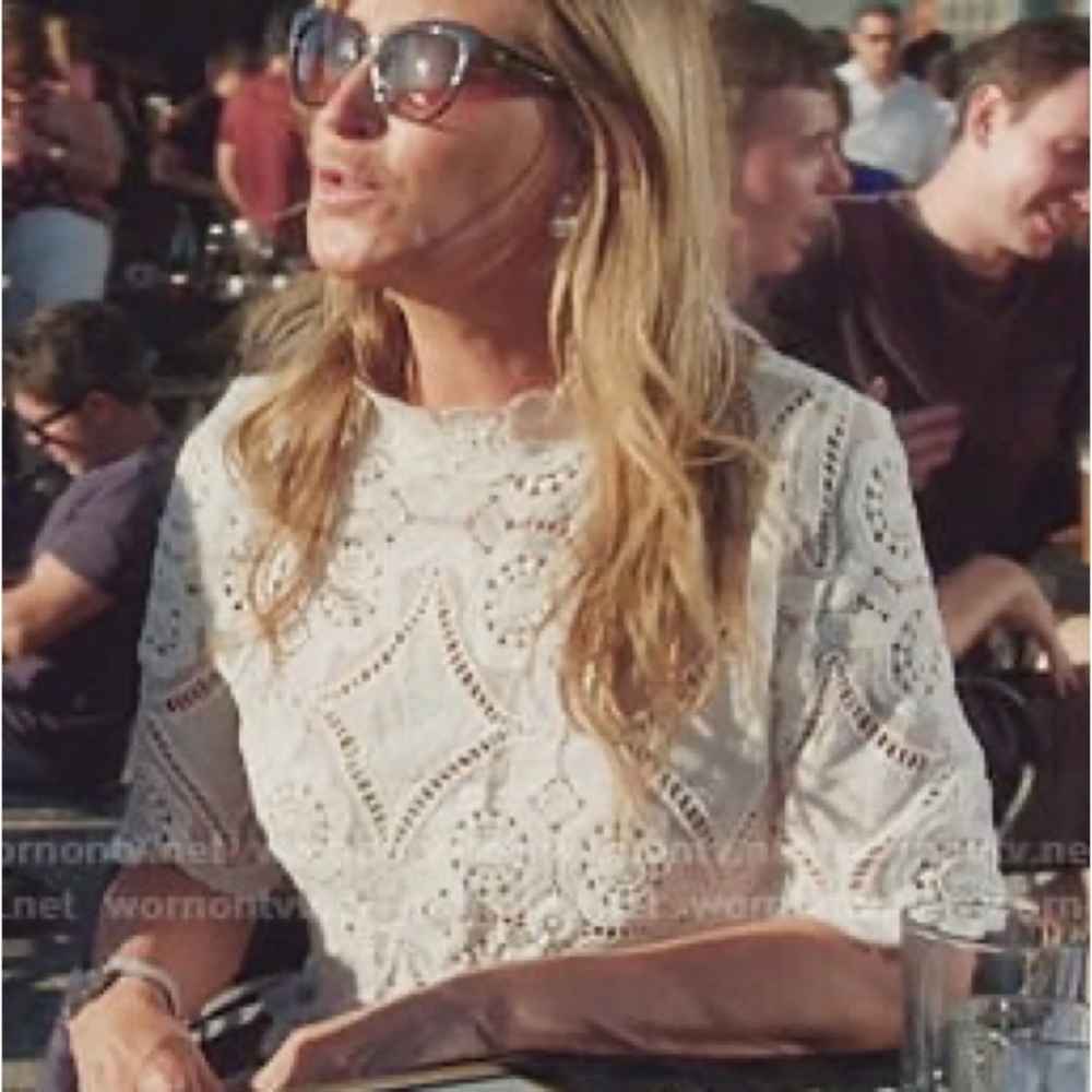 As seen on real housewives Sonja Morgan Women’s white Lace  Top - Casual Elegant